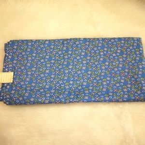 FABRIC Vintage Cotton sprigs & hearts on blue, 5 yards x 36 inches, 1974